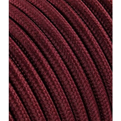 Imagen de Cable eléctrico redondo/redondo revestido de tela. Color Burdeos. Sección 2 X 0.75