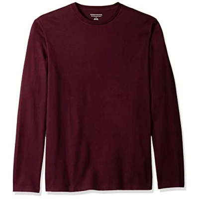 Imagen de Amazon Essentials Camiseta de Manga Larga y Ajuste Entallado Hombre, Burdeos, XL