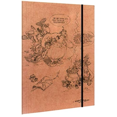 Imagen de Clairefontaine 812946C Astérix Crayonés Kraft Camisa elástica con 3 solapas, 24 x 32 cm, visual aleatorio