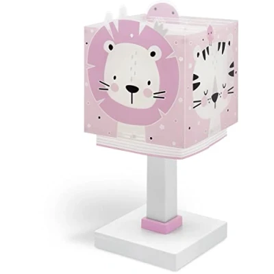 Imagen de Dalber Lámpara Infantil De Mesa Baby Jungle Jungla Rosa, Oso León Tigre Conejo, 63111S, E14