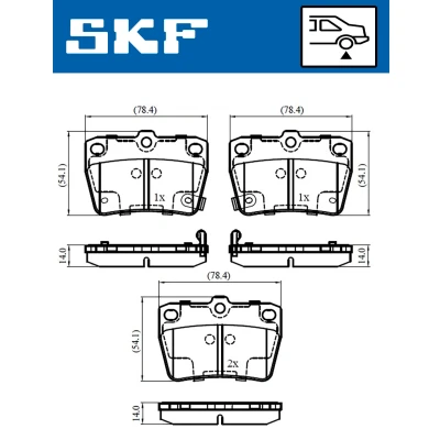 Imagen de SKF VKBP 90288 A Juego de pastillas freno con avisador acústico desgaste TOYOTA: RAV4 II SUV, I SUV
