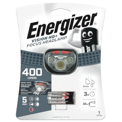 Imagen de Energizer 7638900412802 Vision HD + Focus Faro con 3 x AAA Pilas Incluidas, 300 Lumens, color Gris