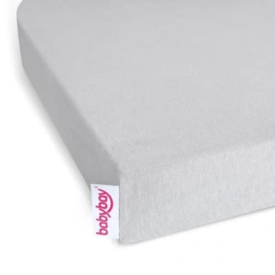Imagen de babybay Sábana Bajera Ajustable de Jersey Deluxe Apta para Modelo Boxspring XXL, Color Gris