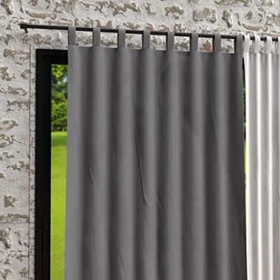 Imagen de Soleil d&#039;ocre Cortina con Patas de Microfibra Lavada Boheme, 140 x 250 cm, Gris