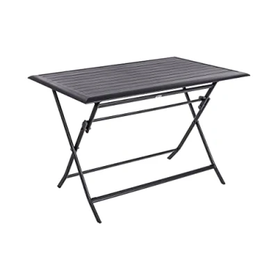 Imagen de HESPERIDE HES 139945 Azua Mesa Plegable Rectangular (4 plazas), Color Gris, Aluminio, Grafito, L