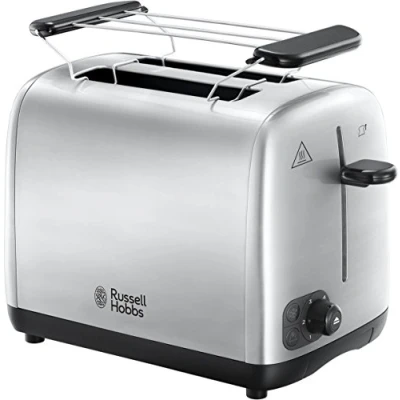 Imagen de Russell Hobbs Tostadora Adventure 2 Ranuras Cortas y Anchas, Tostador para Rebanadas, Bandeja Recogemigas, Calientapanecillos, Función Descongelar, Acero Inoxidable, Plata 24080 56