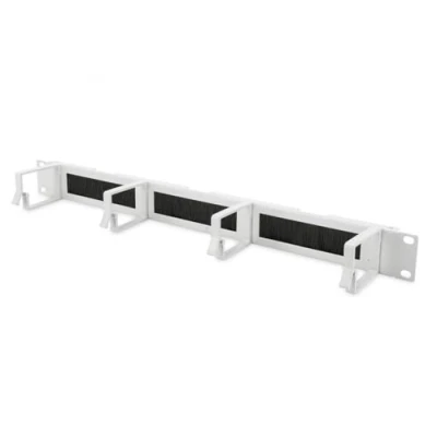 Imagen de DIGITUS Panel de gestión cables con tira cepillo 1U 4 soportes guía 44 x 60 mm 19 pulgadas Para armarios red y Gris