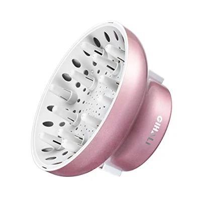 Imagen de GIHALI difusor Universal para secadores de pelo con boquilla diámetro 4,4 6,6 cm, Hair holding fuerte&quot;, rizado u ondulado, rizos sin frizz (Oro Rosa)