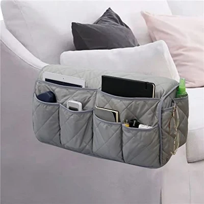 Imagen de DZOZO organizador de reposabrazos para sofá, sillón, bolsa almacenamiento colgar, soporte control remoto, sillones, mesa