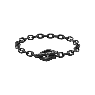 Imagen de Armani Exchange Pulsera de eslabones hombre acero inoxidable negro, AXG0105001