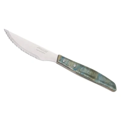 Imagen de Arcos Serie Cuchillos de Mesa Cuchillo Chuletero Hoja Serrada Acero Inoxidable NITRUM 110 mm Mango Madera comprimida Color Azul