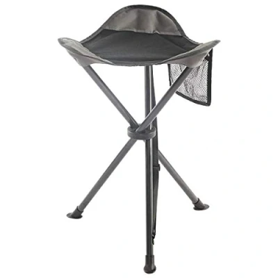 Imagen de EVER ADVANCED Taburete Plegable con Tres Patas, Ultraligero, 53,3 cm de Alto, 102 kg, Bolsillo Lateral, portátil, Plegable, para Camping, Caza, Senderismo, Pesca, Color Negro