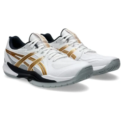 Imagen de Asics Powerbreak FF Zapatillas de balonmano, Hombre, Talla: 39.5, White/rich gold Tela/tejido sintético