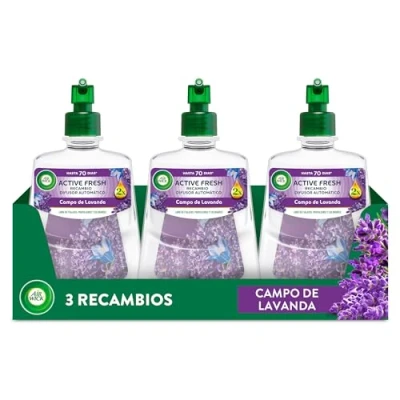 Imagen de Air Wick Active Fresh Spray Automatico Sin Aerosol Ambientador para casa con aroma a Lavanda Pack de 3 Recambios (228mlx3)