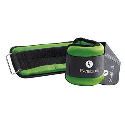 Imagen de Pulseras pesadas Sveltus 0942_1 kg, licra de 1 kg (el par, x 2), color verde