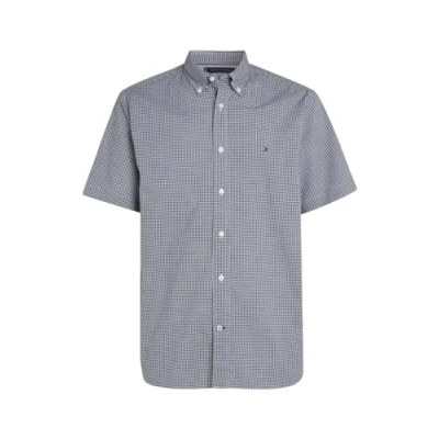 Imagen de Tommy Hilfiger Camisa de Manga Corta para Hombre, Multicolor (Desert Sky / Optic White), S
