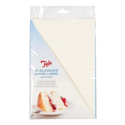 Imagen de Tala 20 Forros siliconados para Hornear de 34 x 27 cm, Silicona, Blanco, 34x27cm Rectangle, Unidades