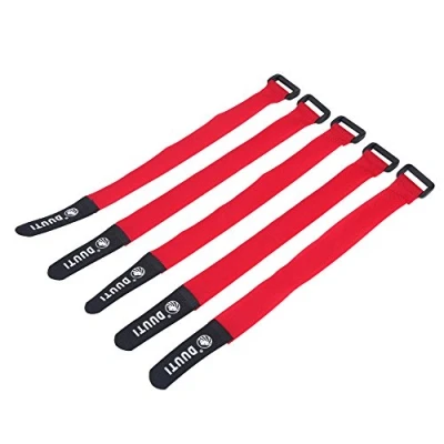 Imagen de VGEBY1 Correa de Lazo para Bicicleta, 5 Piezas/Juego Bridas Cables Bicicleta Bomba cinturón Ajustable Nylon Manillar Correas Lazo(Rojo)