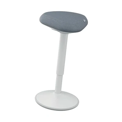Imagen de Leitz Ergo Taburete Ergonómco con Acolchado Doble, Altura Ajustable 57 a 82cm para Trabajar de Pie, Cubierta Fabricada un 100% Material Reciclado Post Consumo, Gris Claro, 65450085