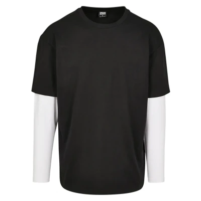 Imagen de Urban Classics Oversized Shaped Double Layer TEE Camiseta de manga larga, Hombre, Talla: XXL, Black/white