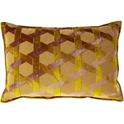 Imagen de Paoletti Funda de cojín Delano, Terciopelo, Ocre/Blush, 60 x 40 cm (Pack of 1)