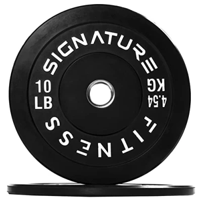 Imagen de Signature Fitness Discos de peso olímpicos 2 pulgadas con cubo acero, 10 libras, par