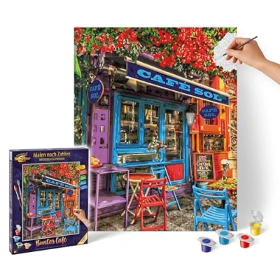Imagen de Schipper 609130903 Pintura por números Café colorido pinturas para adultos, incluye pinceles y acrílicas, 40 x 50 cm