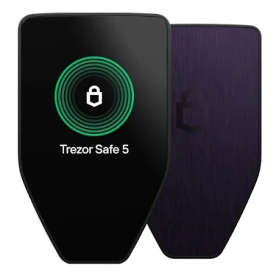 Imagen de Trezor Safe 5 Monedero Físico de Criptomonedas con Elemento Seguro y Frase Contraseña, Táctil LCD en Color, Haptic Feedback, Seguridad Bitcoin, Admite Miles Monedas Fichas (Violet Ore)