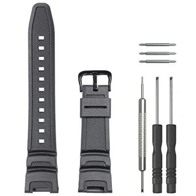Imagen de WRISTARMOR Correa de resina repuesto para Compatibile con Casio SGW 100 Twin Sensor Hombres Impermeable deporte reloj pulsera (hebilla negra)