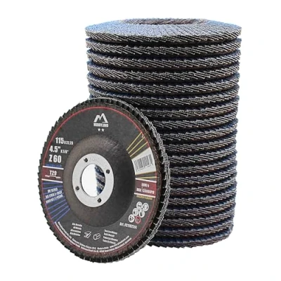 Imagen de Merryland Disco De Láminas Lijadoras 115 Metal para Amoladora Angular, 115mm Grano 60 T29 20 Piezas, Corindón Circonio Azul Acero INOX Hierro, Craft Line FC1107314