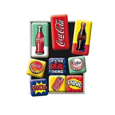 Imagen de Nostalgic Art Juego de Imanes Retro, Coca Cola Pop Regalo para Aficionados a Coke, Decoración la Nevera, Diseño Vintage, 9 Unidades