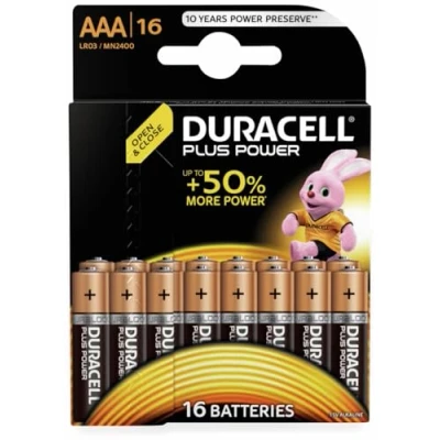 Imagen de Duracell Batería Alcalina Plus Power AAA (16 Pilas)