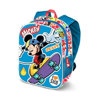 Imagen de Disney Mickey Mouse Mochila 3D Pequeña, 26 x 31 cm, Capacidad 8.5 L, Azul Skater