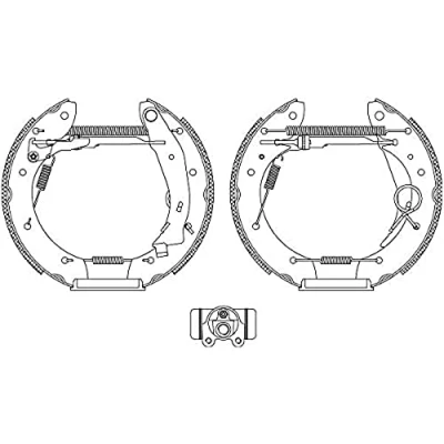Imagen de HELLA Shoe Kit Pro 8DB 355 004 351 frenos, disco de tambor con cilindro freno rueda, accionador CITROËN: Xsara Picasso