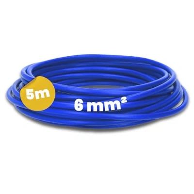 Imagen de Kalitec 5 metros H07V K 6 mm² azul oscuro cable flexible I mm2 cableado fino de un solo para armario control