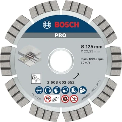 Imagen de Bosch 2 608 602 652 Disco de corte diamante Best for Concrete 125 x 22,23 2,2 12 mm (pack 1)