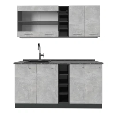Imagen de Vicco Cocina versátil &quot;R Line&quot;, Hormigón/antracita, 160 cm , ET Antracita