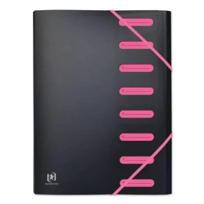 Imagen de OXFORD Clasificador extensible (8 compartimentos), diseño de estudiantes, A4, color negro y rosa