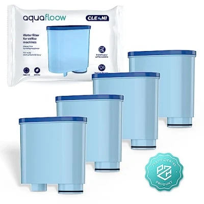 Imagen de Aquafloow 4x filtro de agua CLEANI para cafeteras Saeco y Philips Compatible con AquaClean CA6903/10 CA6903/22 CA6903 cal, cartucho