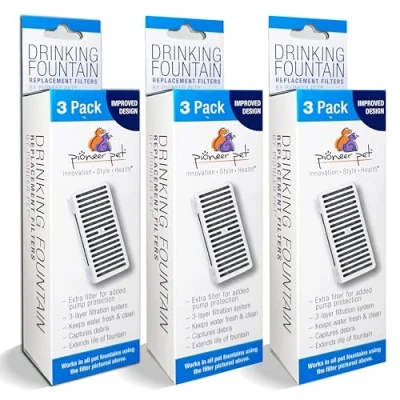 Imagen de Pioneer Pet Paquete de 3 filtros en forma T para alimentos cisne+estación agua y fuente sereno preminum (9 filtros)