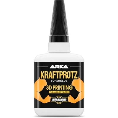 Imagen de 50 g 3D PRINT pegamento extra fuerte Incl. punta antisecado KRAFTPROTZ de alta viscosidad Resistente al agua PLA, ABS, PETG y TPU