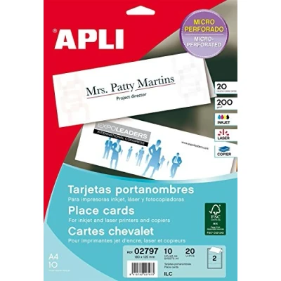 Imagen de APLI 2797 tarjetas de visita caballete, 200 g