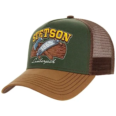 Imagen de Stetson Gorra Trucker Lumberjack Mujer/Hombre Camionero de béisbol Malla Snapback, con Visera, Visera Invierno Otoño Verano Primavera Verano/Invierno Talla única marrón