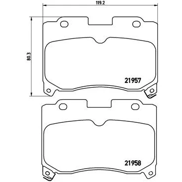 Imagen de BREMBO P 83 090 Juego de pastillas freno con avisador acústico desgaste sin accesorios TOYOTA: Supra IV, Celica VI Coupé