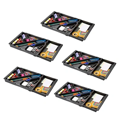 Imagen de STEY ACCESORIOS organizador de escritorio extensible, cajones, bandejas ordenación para oficina, rotuladores, extensible 32,8cm hasta 45cm (5 Unidades)
