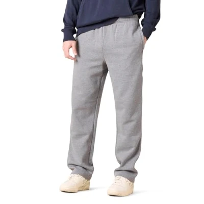 Imagen de Amazon Essentials Pantalones Deportivos de Forro Polar con Parte Inferior Abierta (Disponibles en Tallas Grandes y Largos Especiales) Hombre, Gris Claro Mezcla, 4XL Grande