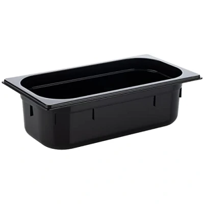 Imagen de APS 82069 GN 1/3 Depósito Gastronorm de policarbonato, dimensiones 325 x 175 mm/altura 100 mm/volumen 3,6 litros, color negro