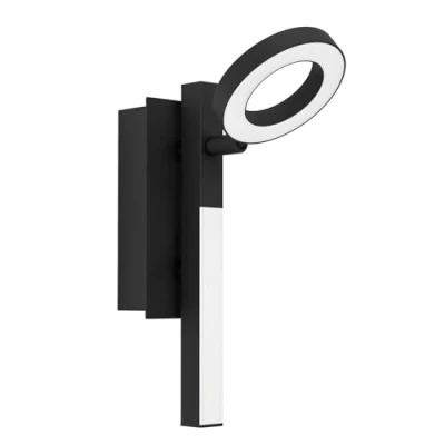Imagen de Eglo LED Cardillio 2, foco de techo, lámpara 1 luz con bombilla giratoria, luminaria plástico y metal en negro, reflector blanco cálido