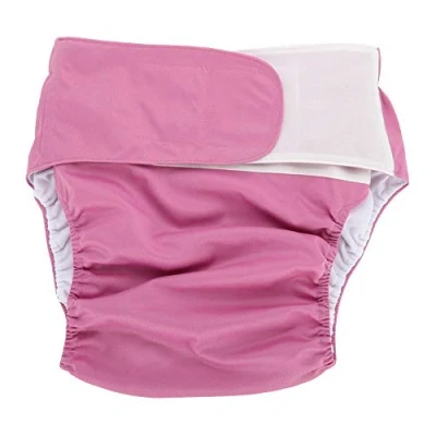 Imagen de Pañal de tela para adultos 4 colores grande ajustable lavable reutilizable(rojo)