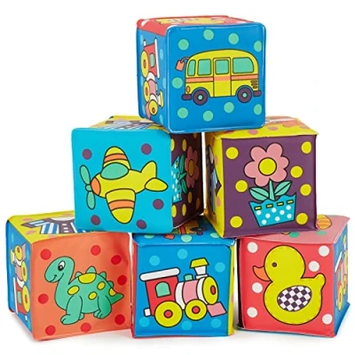 Imagen de Bieco Set de Cubos Bebé 6 Unidades Bloques Construccion Bebe Apilables Cubo Sensorial